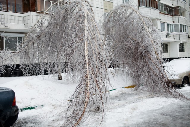 Лед на улицах Москвы