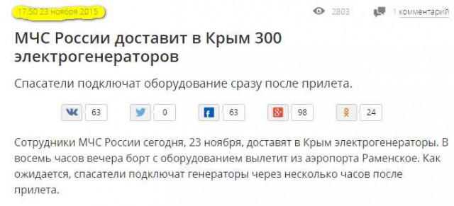 В Крыму таки вырубили свет