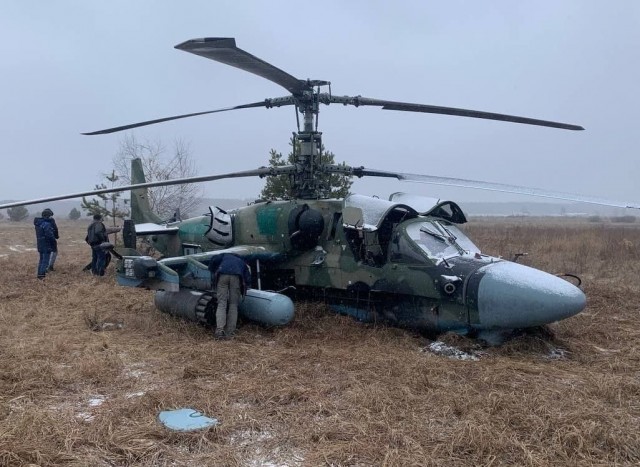 Ка-52. Сирия. Работа ракетами и пушкой.