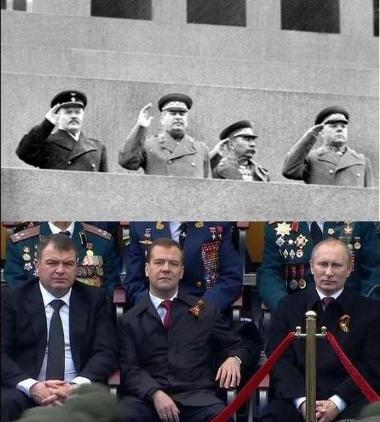 Главнокомандующий принимает парад сидя