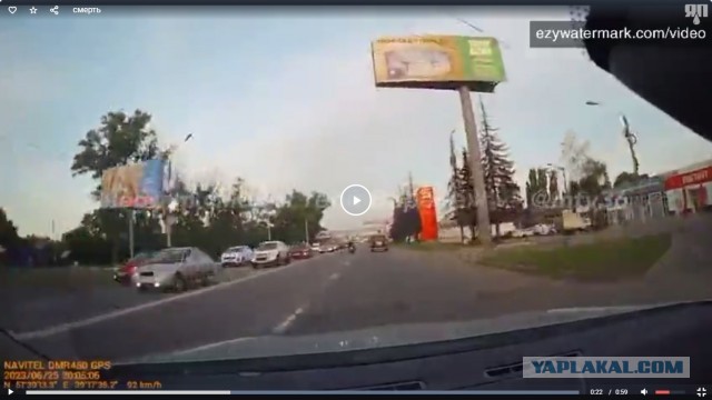 Воронеж. Момент гибели мотоциклиста у Нефтебазы