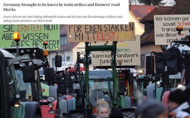 Бунт фермеров и железнодорожников поставили Германию на колени, — The Telegraph