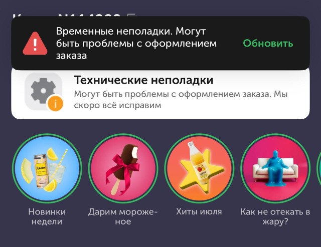 Сбой произошел на сайте и в приложении "Вкусвилла"