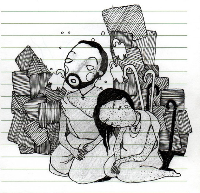 Рисунки в тетради от скуки