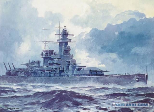 британский эсминец «Глоуворм» против немецкого крейсера «Хиппер»