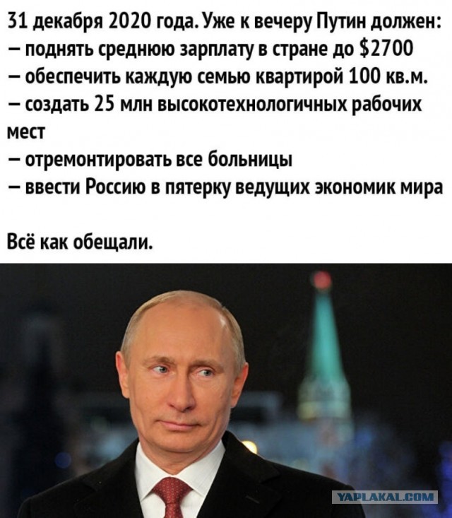 В.В. Путин. Новогоднее поздравление россиян с 2021-м годом