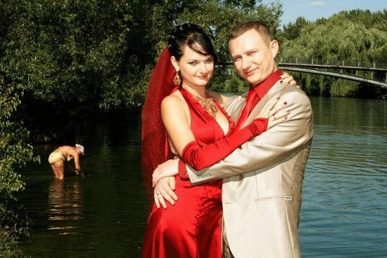 Романтический фон на свадебном фото