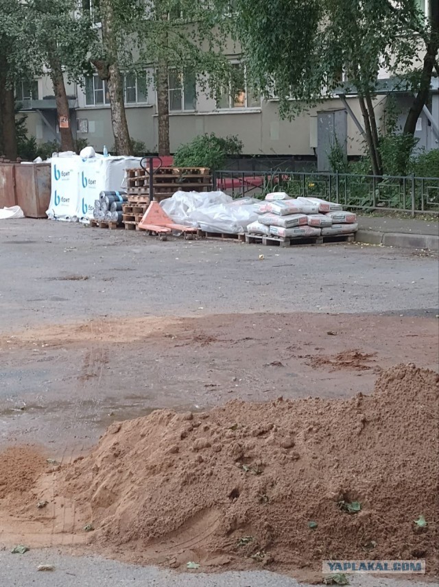 Парочка загрузила полный багажник тротуарной плиткой и уехала