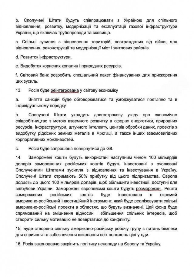 28 пунктов мирного плана Трампа