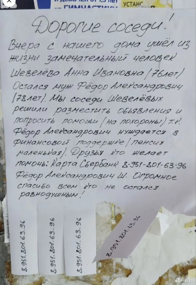 Объявление на двери подъезда. Новый вид развода?
