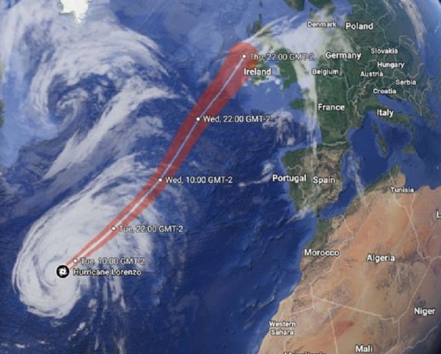 "К концу недели Британию смоет: высота волн от урагана Лоренцо достигнет 30 метров!"