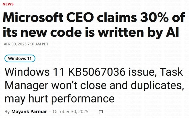 Генеральный директор Microsoft заявил, что 30% нового кода компании написано с помощью ИИ