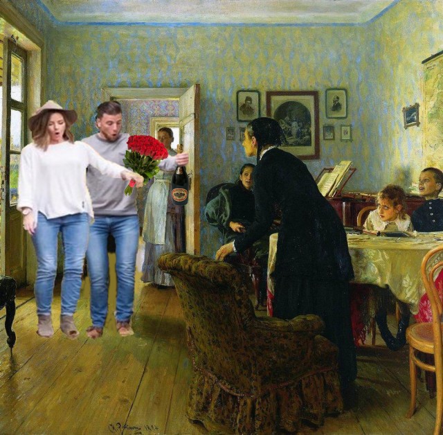 Фотожаба: семья в лесу