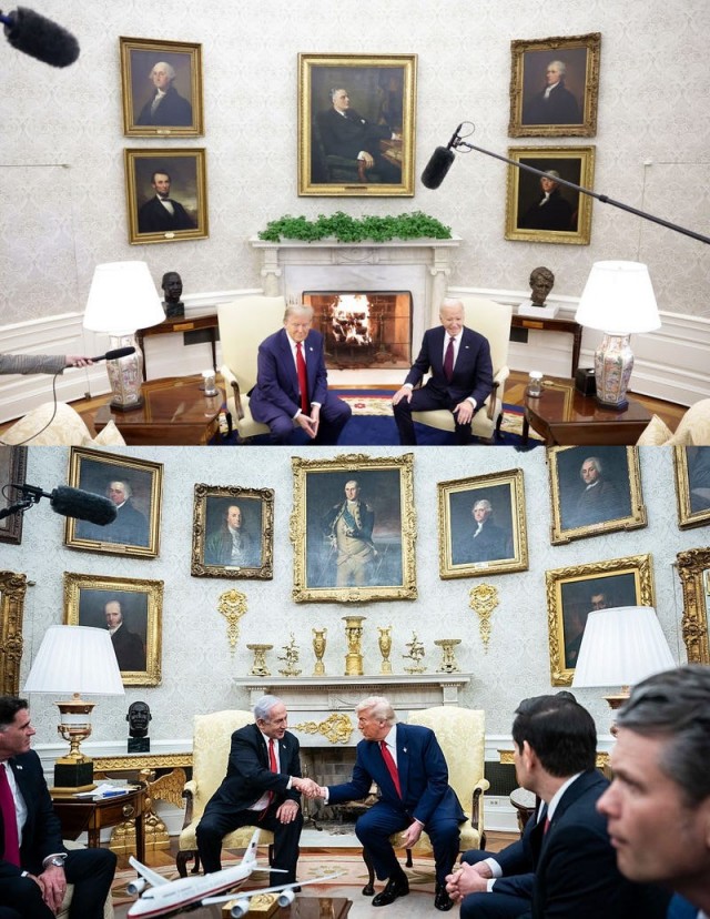 Овальный кабинет в Белом доме "до" и "после" прихода Трампа