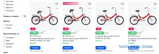 Вот и появились в продаже долгожданные велосипеды КАМА