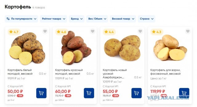 Картошка по 128 рублей