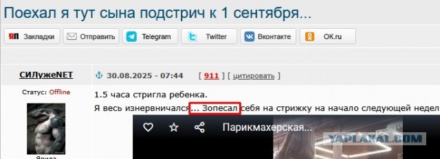 Поехал я тут сына подстрич к 1 сентября...