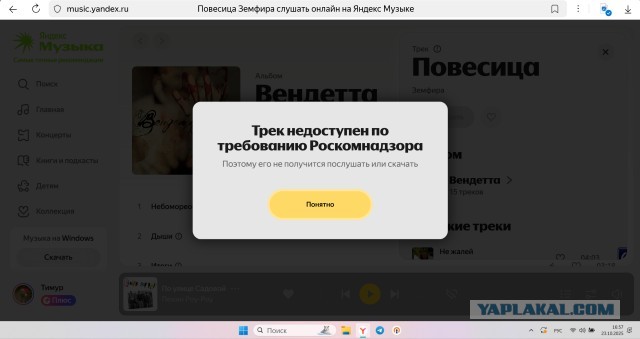 В России запретили песню Земфиры* 20-летней давности