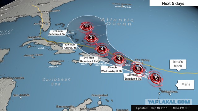 Ураган Мария достиг 5 категории и ударил по Доминике