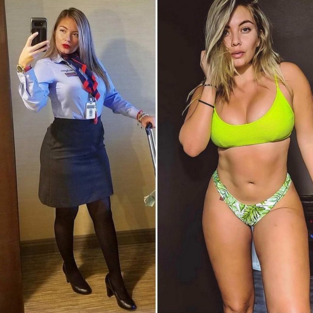 Девушки в форме и без нее