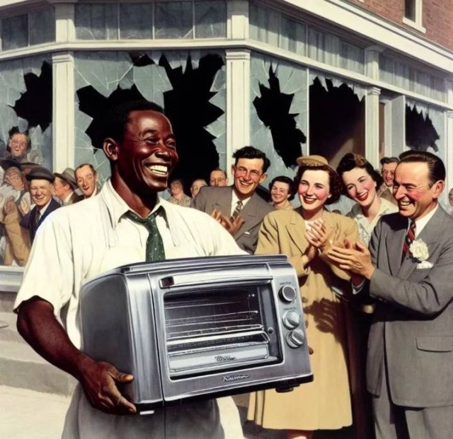 Чёрная пятница в 50-е по мнению нейросети