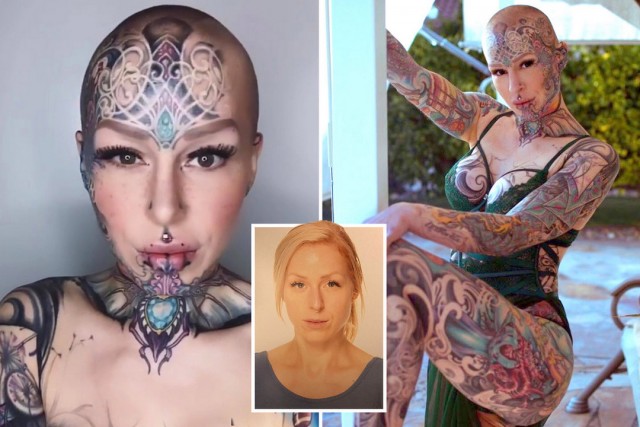 Немка бросила высокооплачиваемую работу и потратила $50 тыс, чтобы стать татуированным фриком