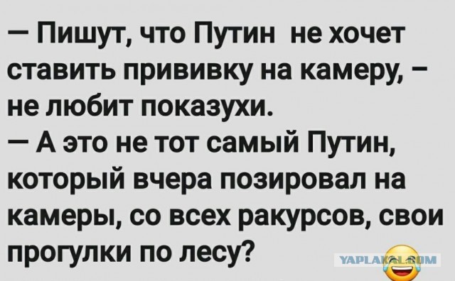 Путин — об отсутствии фото с вакцинации: Разве мы должны с вами обезьянничать?