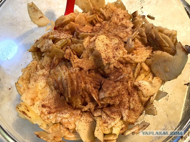 Быстро-вкусно: пирог на сметане с персиками