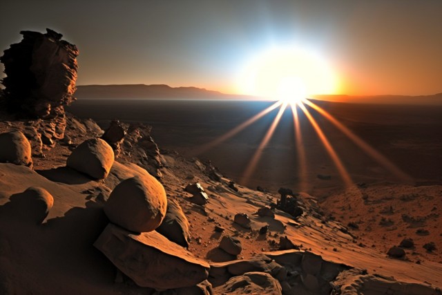 «Ослепительный закат» на Марсе: ровер-ветеран NASA Curiosity впервые запечатлел «солнечные лучи»