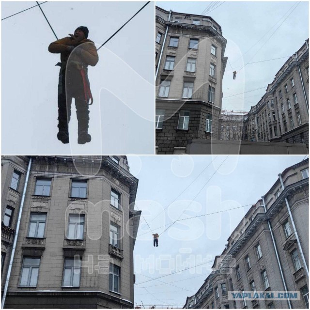 Бесстрашных коммунальщиков заметили в Москве в районе Аэропорт