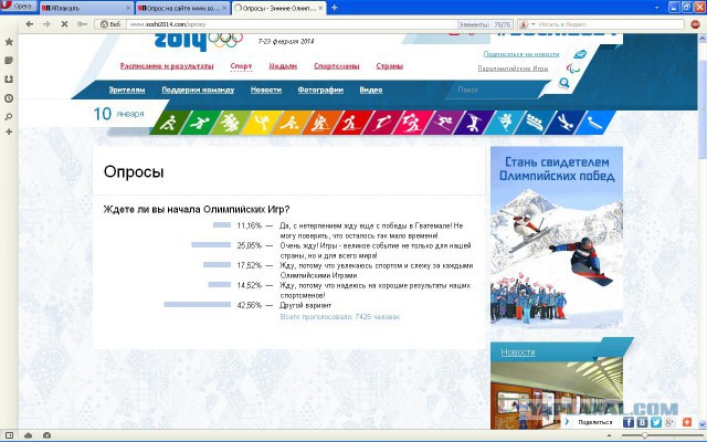 Опрос на сайте www.sochi2014.com