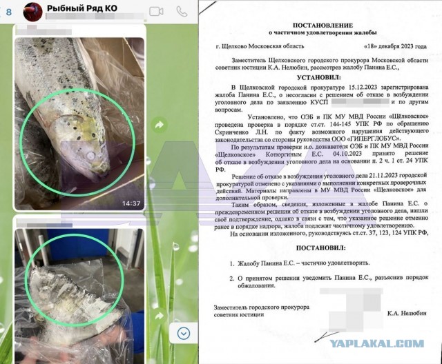 Сотрудница гипермаркета выявила поставку гнилой рыбы по поддельному ветеринарному сертификату