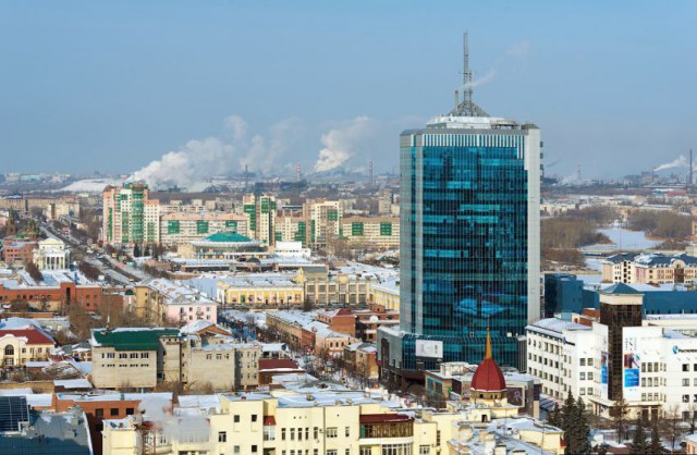Зимний Челябинск с высоты птичьего полета
