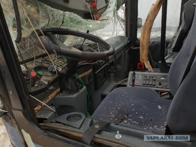 Почти 50 человек оказались заблокированы в автобусе после ДТП под Калугой