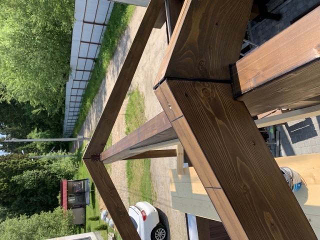 Навес для авто из бруса своими руками