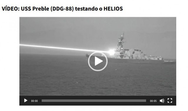 ВМС США испытали корабельный лазер HELIOS