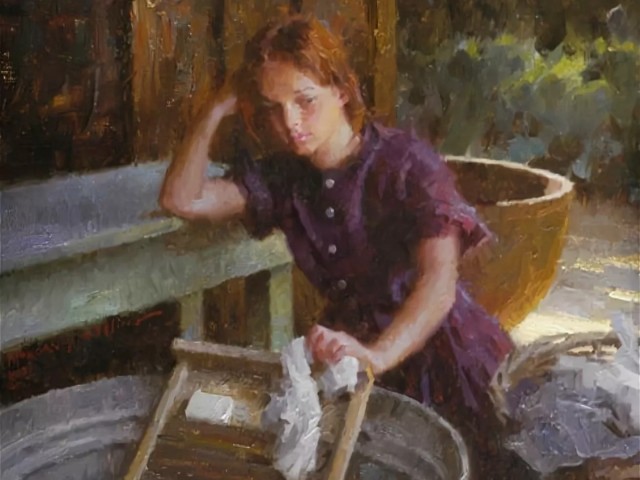 "Стирала она..."