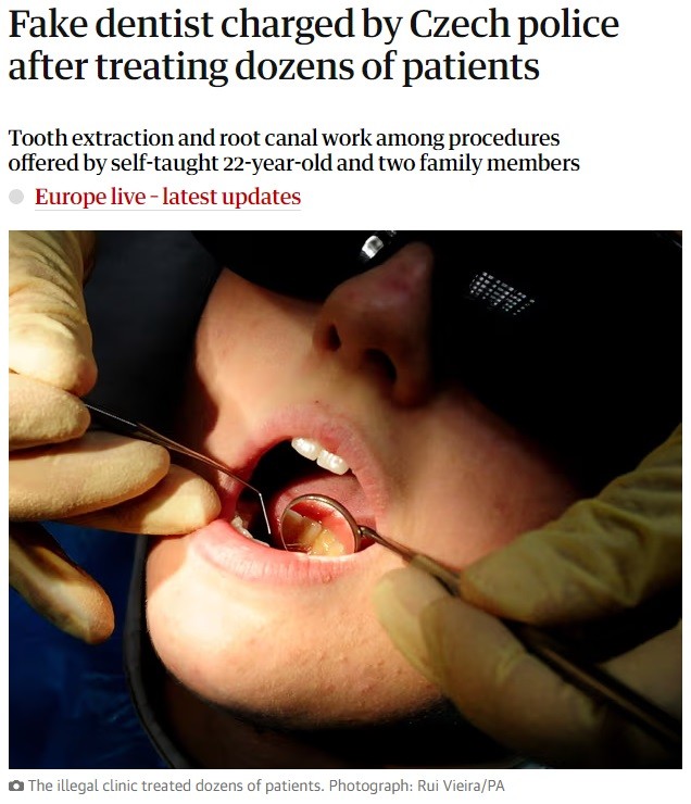 В Чехии разоблачили банду лже-стоматологов