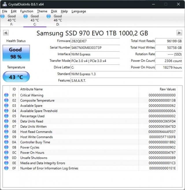 Опять твердотельники Samsung EVO 870 старых партий дают о себе знать