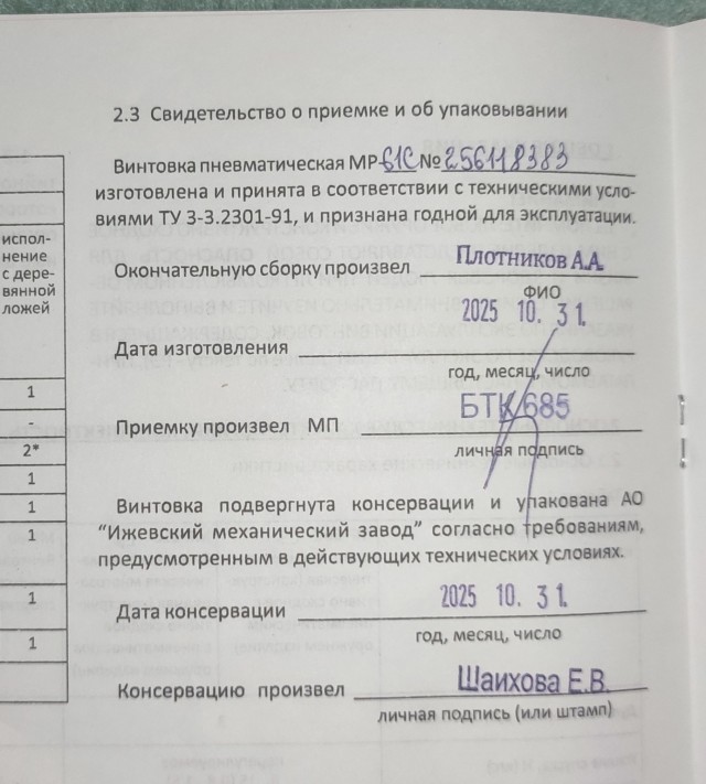 Иж 61С. Пневматика на запчасти