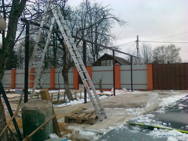 Как собираются навесы под машины