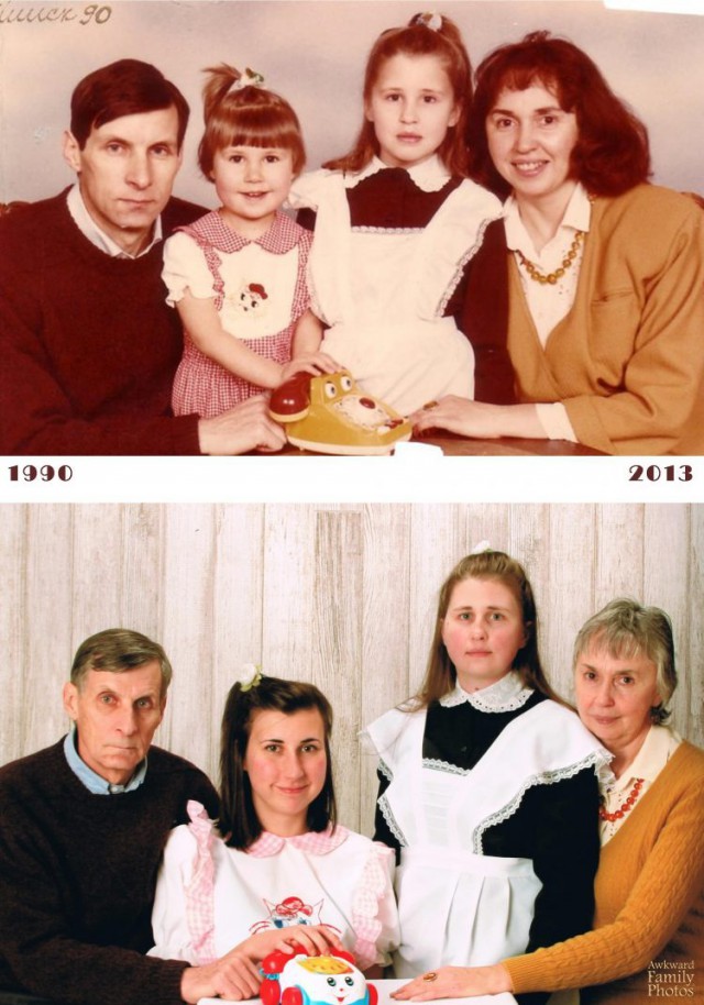 Подборка семейных фото "тогда и сейчас"