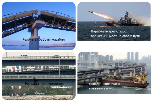 Российский корабль протаранил автомобильный мост в южнокорейском порту Пусан