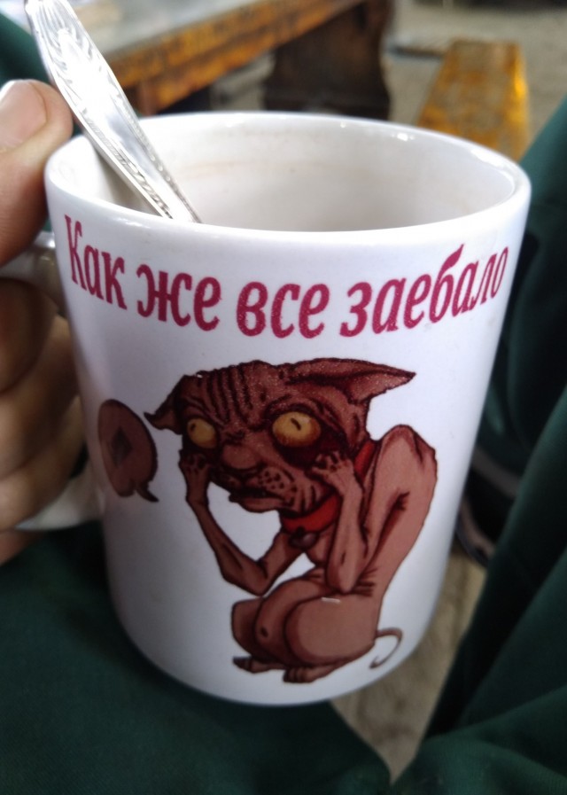 А из какой кружки вы пьёте на работе?