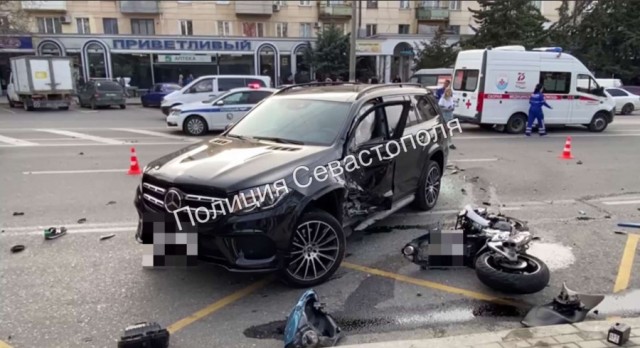 Момент гибели мотоциклиста в Севастополе