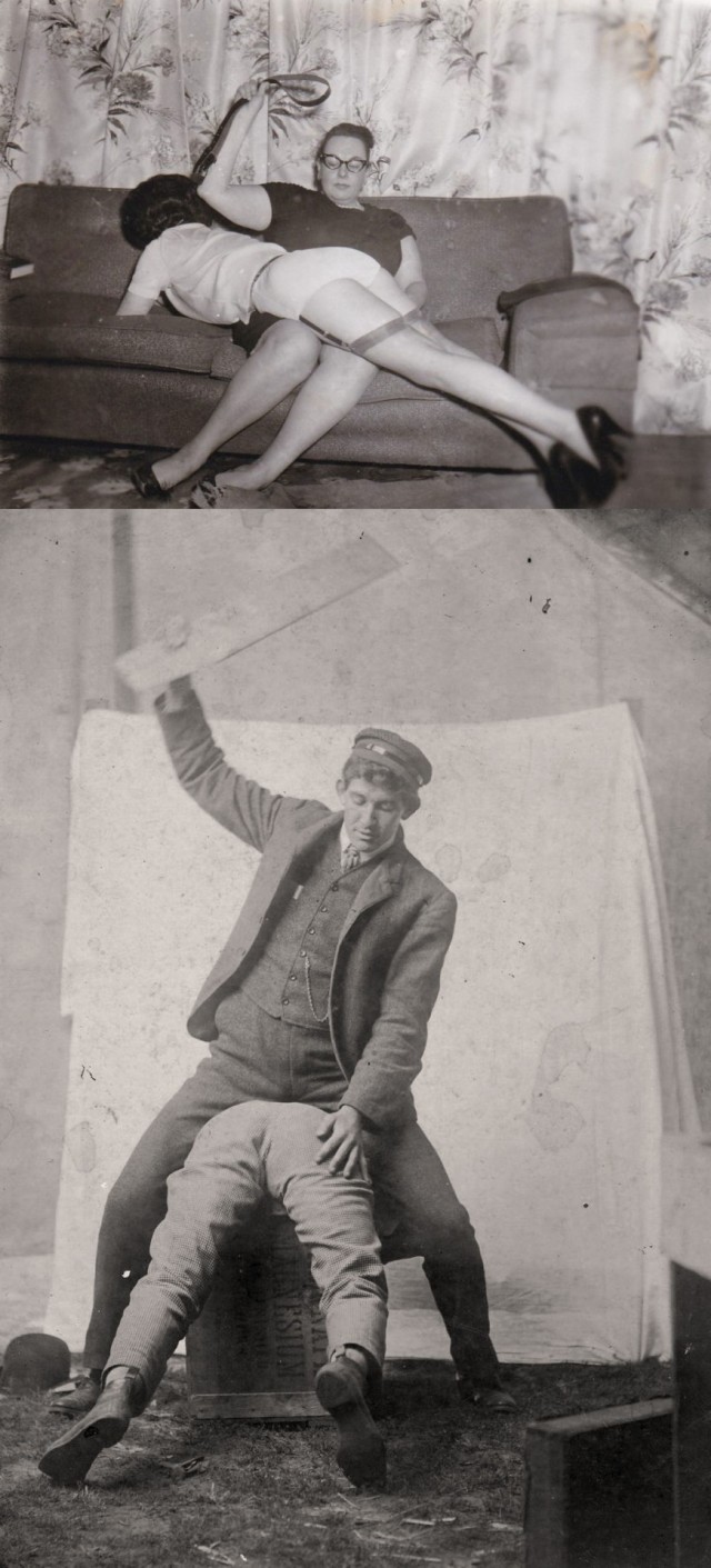 Имитация насилия в винтажной фотографии