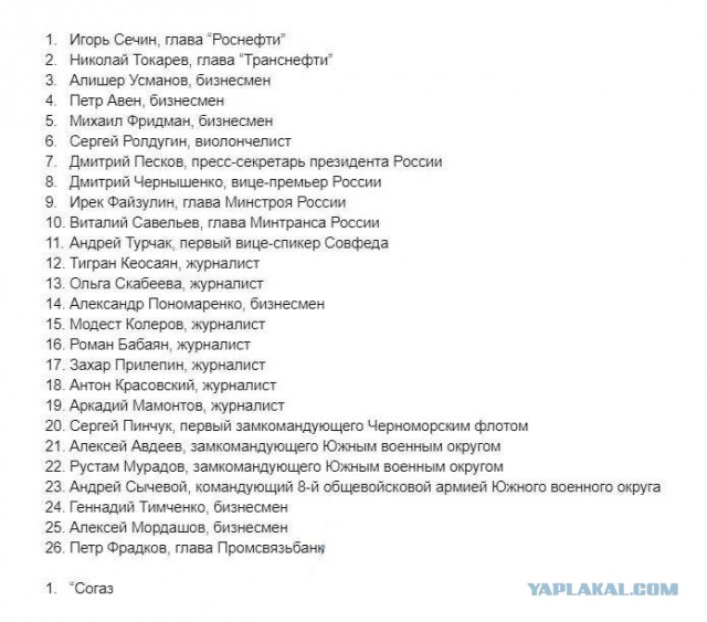 ЕС добавила санкционный список