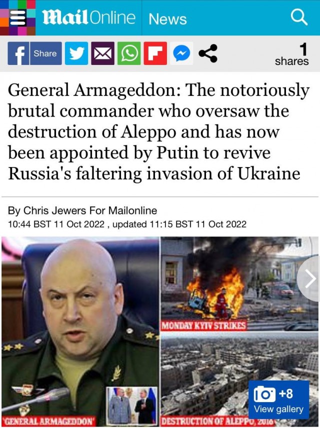 Суровикин aka "Генерал Армагеддон" стал героем всех западных СМИ