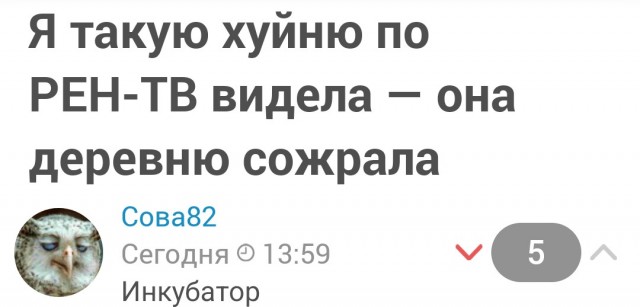 Я такую хуйню по РЕН-ТВ видела — она деревню сожрала