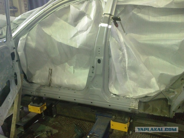 Замена стойки и крыла на hyundai sonata